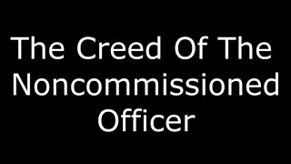 STUDY ASSISTANT: The NCO Creed