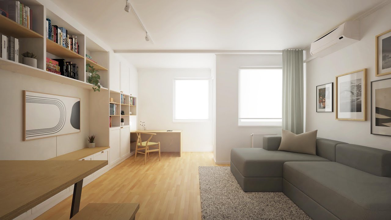 ARCHITECT REDESIGNS - A Tiny One Bedroom Budapest Apartment For a Family of 3 - 52sqm/560sqft