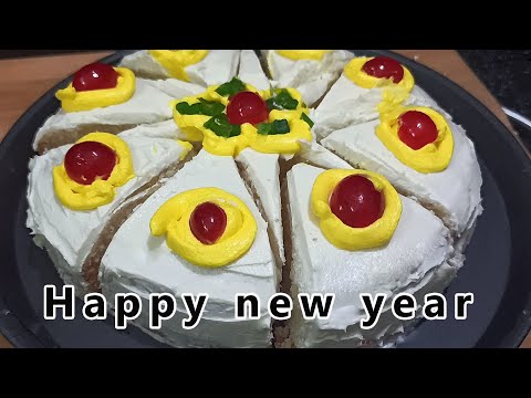 Vanilla sponge cake for new year| simple vanilla cake|perfect cake| Devakikitchen|