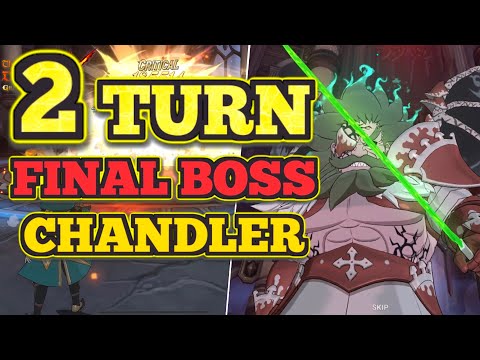 2 TURN Final Boss Chandler on Challenge Difficulty! FAST FARM Guide! 7DS Grand Cross