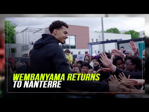 Wembanyama shoots hoops with youth in French hometown