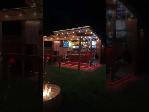 How cool is this outdoor man cave?! #homebar #mancave #mancaveideas