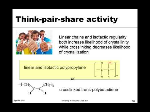 MSE 201 S21 Lecture 31 - Module 1 - Polymer Crystallinity Examples