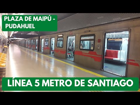 Viaje en Línea 5 Metro de Santiago | Tramo Plaza de Maipú - Pudahuel. Tren NS-16.
