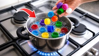 Don’t Throw Away Old Plastic Bottle Caps! Melt Them and Turn Trash into Big Money!