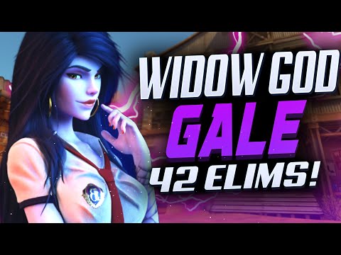 GALE INSANE WIDOW GAMEPLAY! 42 ELIMS! [ OVERWATCH SEASON 23 TOP 500 ]