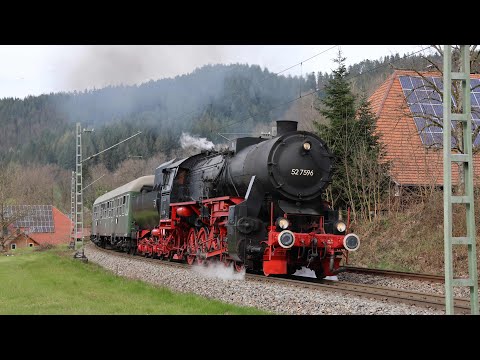 Osterdampf im Schwarzwald - 52 7596 auf der Schwarzwaldbahn