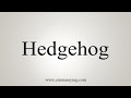 How To Say Hedgehog