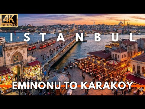 ISTANBUL TURKEY 2026 4K WALKING TOUR | Eminönü Bazaar to Galata Bridge (Street Food + Vibes)