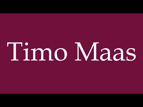 How to Pronounce ''Timo Maas'' Correctly in German