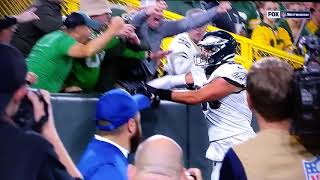 Dallas Goedert Trolls Packers Fans (Does The Lambeau Leap) Eagles vs. Packers (9-26-19)
