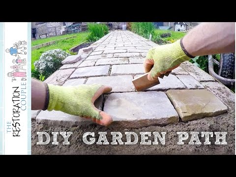 Building a Garden Path with Natural Stone Setts