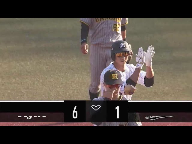 【9回裏】マリーンズ・福田秀平 センターへのタイムリーヒットを放つ!! 2022年5月28日 千葉ロッテマリーンズ 対 阪神タイガース