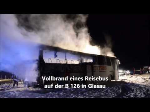 Vollbrand eines Reisebus  in Glasau 2013