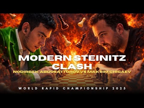 Nodirbek Abdusattorov vs Maksim Chigaev ❗ Modern Steinitz Clash ❗ World Rapid Championship 2025