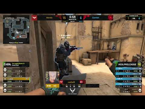 WTF amazing clutch CadiaN from Heroic vs Gambit in final ESL Pro League Season 13\ cadiaN 1v4 clutch