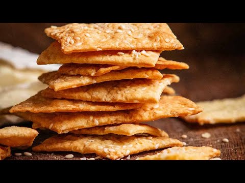 Homemade Crackers - Sesame and sea salt flavoured
