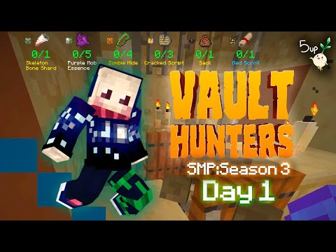 1ST DAY AND A VAULT RUN ALREADY! - Vault Hunters SMP Season 3 Day 1