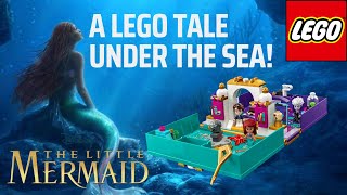 YouTube thumbnail: LEGO Disney: The Little Mermaid Live Action Storybook, Movie Comparison Build and Review. Set #43213