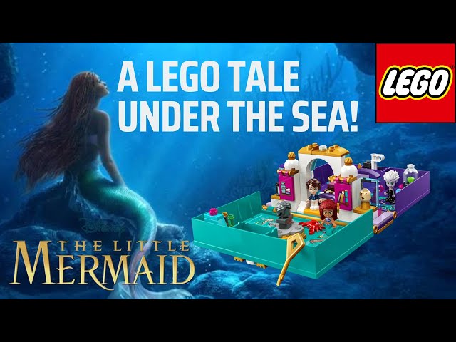 Vídeo relacionado con LEGO 43213 Disney Princess La Sirenita Libro de Cuentos Juguete construible, Micro Muñecos de Ariel, Eric, Úrsula y Sebastián, Parque infantil de la película de 2023 para niños y niñas de 5 años o más