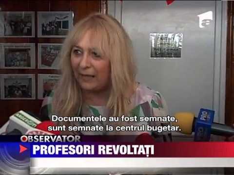 Protest al profesorilor la o scoala din Pitesti 14 DECEMBRIE 2011