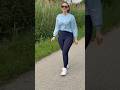 Street Style With A Leggings Shorts Walk Outfit Girl