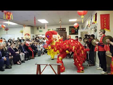 Lion Dance performing in Harlow & District Chinese Community Centre  20190210 120628