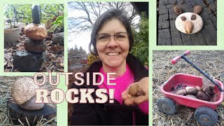 Enjoy rock inspired creativity with your toddler or preschooler.  Fun and Free outdoor activity.