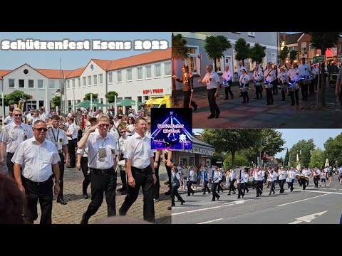 Schützenfest Esens 2023 komplett - Fackelzug, Aufmarsch der Vereine, großer Zapfenstreich, Festumzug