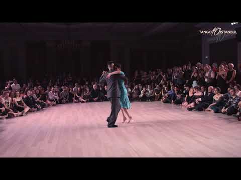  Javier Rodriguez  and  Fatima Vitale  are  dancing  to  the  tango  "  No Me Extrana  "  by  Pedro Laurenz  at  TanGO TO Istanbul  in  2018