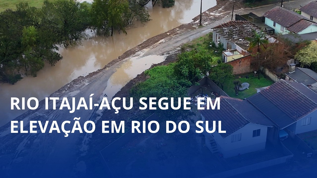 Nível do Rio Itajaí-Açu continua subindo no Alto Vale