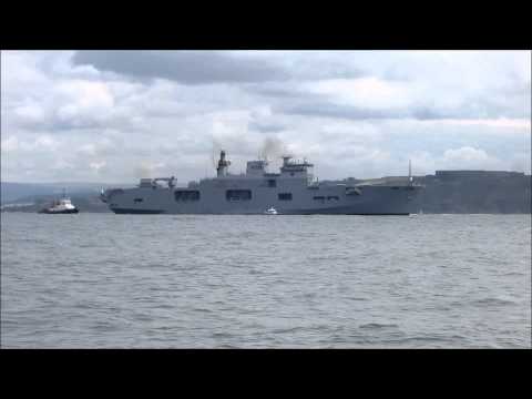HMS Ocean leaving Plymouth