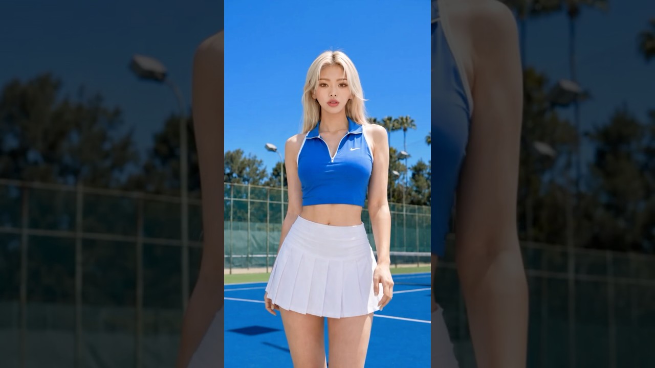 테니스장에서 LOVE ATTACK 챌린지 하는 Eliss 엘리스