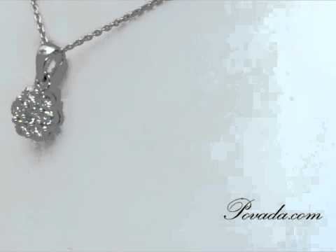Diamond Cluster Pendant in White Gold [P657D]