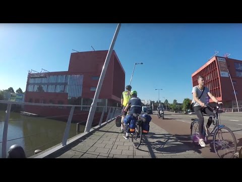 Amsterdam to Copenhagen by bicycle Part 1 | Family Tandem Bike Tour | Gopro Bicycle touring videos