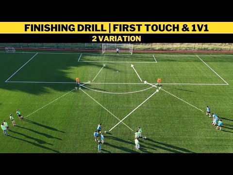 Finishing Drill: First Touch & 1v1 | 2 Variations | Football/Soccer Training