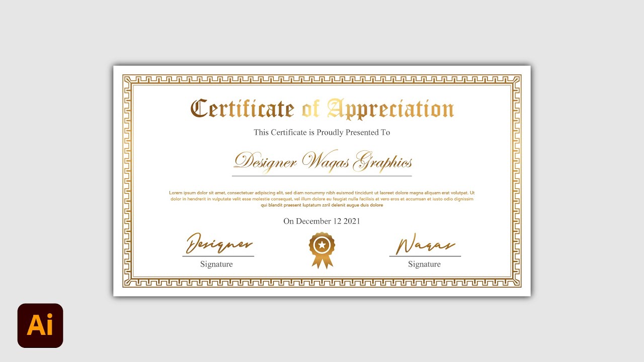 Certificate Design In Adobe Illustrator cc 2022 | Tutorial