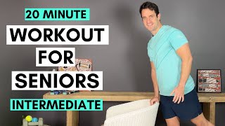 Full Body Workout for Seniors (20Mins - Weights and Resistance Bands - Intermediate - Slow Tempo)