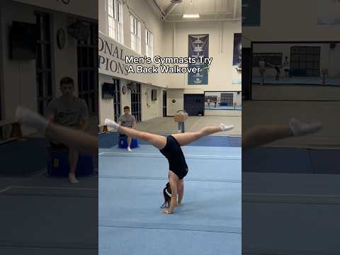 men’s gymnasts try women’s skills 🤯 #gymnastics #gymnast #challenge