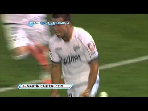 Gol de Cauteruccio. Quilmes 1 Belgrano 0. Torneo Inicial 2012. Fecha 9. Fútbol Para Todos