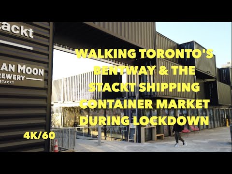 Toronto Mid December 2020 Lockdown Walk - The Bentway, Fort York & Through The Stackt Market - 4K