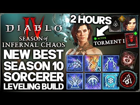 Diablo 4 - New Best Sorcerer Leveling Build - Season 10 FAST Level 1 to 60 - Easy Endgame Guide!