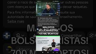 Bolsonaro e legião SERES MALDITOS, MAIS DE 700 MIL VIDAS CEIFADAS P/ GRIPEZINHA E PELA IGNORÂNCIA!