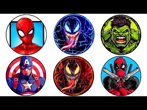 Spin Wheel Superhero Avengers Team Spiderman Vs Captain America,Hulk Vs Deadpool, Venom Spiderman 75