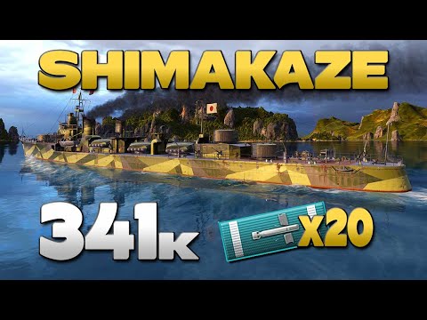 Destroyer Shimakaze, 341k damage - World of Warships