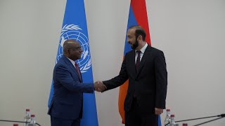 Meeting of  the Foreign Minister of Armenia  Ararat Mirzoyan with the  President  of the 76th Session of the UN General Assembly Abdullah Shahid