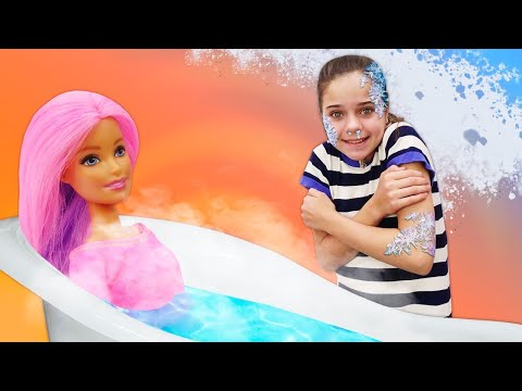 Видео про куклы и Салон красоты Барби. Согревающая ванна и сборы на свидание!