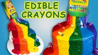 Crayon Waterfall Cake (Back to School) w/ Edible Crayons Rainbow Cake