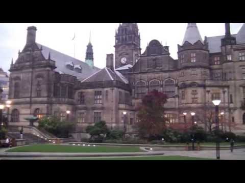 Sheffield Town Hall Clock and Peace Gardens Video