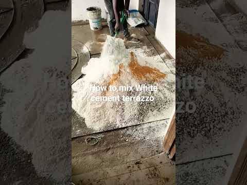 #how to mix White cement terrazzo flooring step by step#shorts#construction#concrete